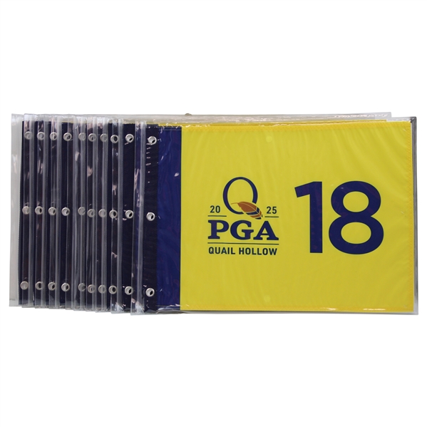 Ten (10) 2025 PGA Championship at Quail Hollow Official Unopened Screen Flags - Scheffler Winner