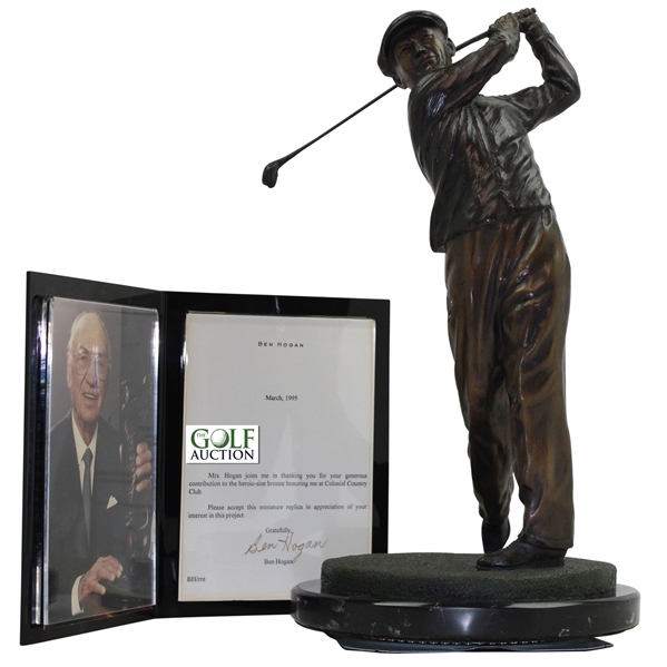 Ben Hogan Ltd Ed Bronze Colonial CC Sculpture #79/200 w/Note of Signed Appreciation & Authenticity