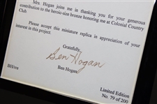 Ben Hogan Ltd Ed Bronze Colonial CC Sculpture #79/200 w/Note of Signed Appreciation & Authenticity