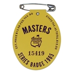 1965 Masters Tournament SERIES Badge #15419 - Jack Nicklaus Winner