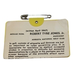 1975 Masters Tournament SERIES Badge #14189 - Jack Nicklaus Winner