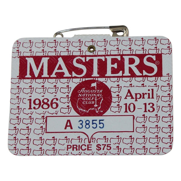 1986 Masters Tournament SERIES Badge #A3855 - Jack Nicklaus Winner