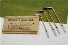 Schoenhut Indoor Golf Game with Seldom Seen Instructions & Bag w/Clubs & other