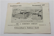 Schoenhut Indoor Golf Game with Seldom Seen Instructions & Bag w/Clubs & other