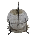 C. 1900 Large Plated Biscuit Barrel With Gutty Ball And Golf Club Handle