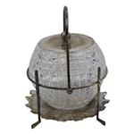 C. 1900 Large Plated Biscuit Barrel With Gutty Ball And Golf Club Handle