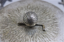 C. 1900 Large Plated Biscuit Barrel With Gutty Ball And Golf Club Handle