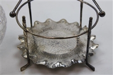 C. 1900 Large Plated Biscuit Barrel With Gutty Ball And Golf Club Handle