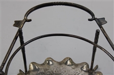 C. 1900 Large Plated Biscuit Barrel With Gutty Ball And Golf Club Handle
