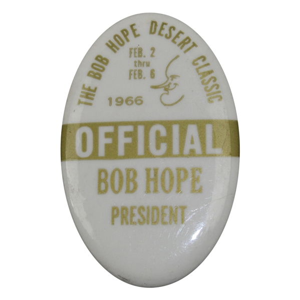 Bob Hopes Personal President 1966 Bob Hope Desert Classic Badge