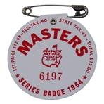 1964 Masters Tournament SERIES Badge #6197 - Arnold Palmer Winner