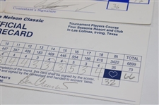 Stadler, Els, Lyle, Crenshaw, Love III Signed NEC/Players/Nelson Official Scorecards PSA/DNA