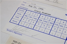 Stadler, Els, Lyle, Crenshaw, Love III Signed NEC/Players/Nelson Official Scorecards PSA/DNA