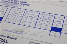 Stadler, Els, Lyle, Crenshaw, Love III Signed NEC/Players/Nelson Official Scorecards PSA/DNA
