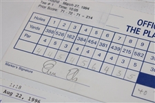 Stadler, Els, Lyle, Crenshaw, Love III Signed NEC/Players/Nelson Official Scorecards PSA/DNA