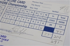 Stadler, Els, Lyle, Crenshaw, Love III Signed NEC/Players/Nelson Official Scorecards PSA/DNA