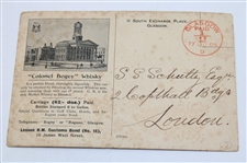 Advertising Postcard for Colonel Bogey Whisky