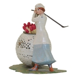 German Post-Swing Lady Golfer Bramble Ball Decorative Match Holder