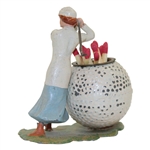 German Post-Swing Lady Golfer Bramble Ball Decorative Match Holder