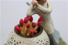 German Post-Swing Lady Golfer Bramble Ball Decorative Match Holder