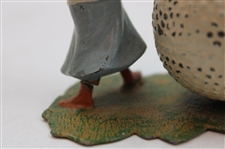 German Post-Swing Lady Golfer Bramble Ball Decorative Match Holder
