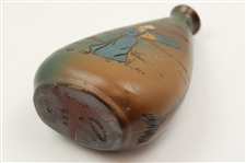 Weller Dickensware Vase with Woman Golfer in Blue Dress and Cape