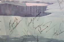 Claude Harmon, Jack Nicklaus, Seve, Payne & Field Signed 1986 Augusta National Print JSA ALOA