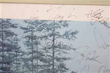 Claude Harmon, Jack Nicklaus, Seve, Payne & Field Signed 1986 Augusta National Print JSA ALOA