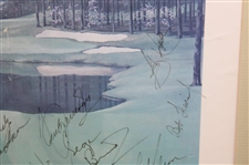 Claude Harmon, Jack Nicklaus, Seve, Payne & Field Signed 1986 Augusta National Print JSA ALOA