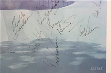 Claude Harmon, Jack Nicklaus, Seve, Payne & Field Signed 1986 Augusta National Print JSA ALOA