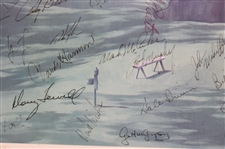 Claude Harmon, Jack Nicklaus, Seve, Payne & Field Signed 1986 Augusta National Print JSA ALOA