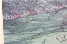 Claude Harmon, Jack Nicklaus, Seve, Payne & Field Signed 1986 Augusta National Print JSA ALOA