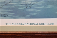 Claude Harmon, Jack Nicklaus, Seve, Payne & Field Signed 1986 Augusta National Print JSA ALOA