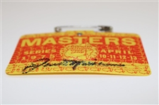 Jack Nicklaus Signed 1975 Masters Tournament SERIES Badge #23958 JSA ALOA