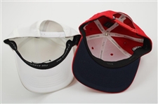 Adam Scott Signed Personal AS White Hat w/Rickie Fowler Personal Red Puma Hat JSA ALOA