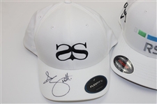 Adam Scott & Lee Janzen Signed Personal White Hats w/Chris Kirk Personal White Hat JSA ALOA