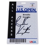 Brooks Koepka Signed 2018 US Open at Shinnecock Hills All Access Player Replica Badge JSA ALOA