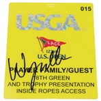 Wyndham Clark Signed 2023 US Open Player Family/Guest 18th Green & Trophy Pres. Pass #15 JSA ALOA