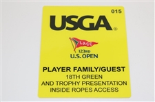 Wyndham Clark Signed 2023 US Open Player Family/Guest 18th Green & Trophy Pres. Pass #15 JSA ALOA