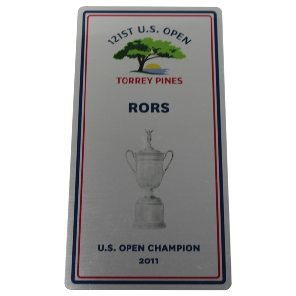 Rory McIlroys 2021 US Open at Torrey Pines RORS Past Champion Locker Room Nameplate