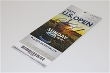 Brooks Koepka Signed 2018 US Open at Shinnecock Hills Sunday Final Rd Ticket JSA ALOA