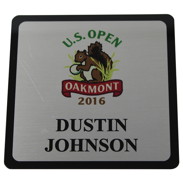 Champion Dustin Johnsons 2016 US Open at Oakmont Locker Room Nameplate