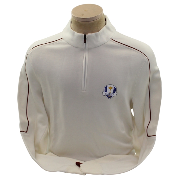 2023 The Ryder Cup European Team Issued Loro Piana Wool Quarter Zip L/S Mockneck - Size Medium