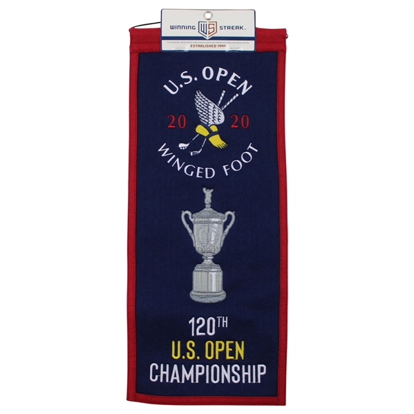 2020 US Open at Winged Foot 120th US Open Winning Streak Banner w/Trophy