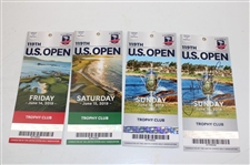 Gary Woodland Signed 2019 US Open at Pebble Beach Sunday Ticket w/Complete Ticket Set JSA ALOA