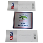2021 US Open at Torrey Pines Will Zalatoris Locker Nameplate w/Friday & Sunday Gallery Tickets
