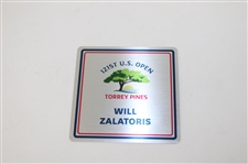 2021 US Open at Torrey Pines Will Zalatoris Locker Nameplate w/Friday & Sunday Gallery Tickets