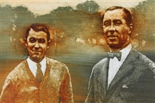 Original Walter Hagen & Gene Sarazen Oil Painting Signed by Artist Robert Fletcher - Framed