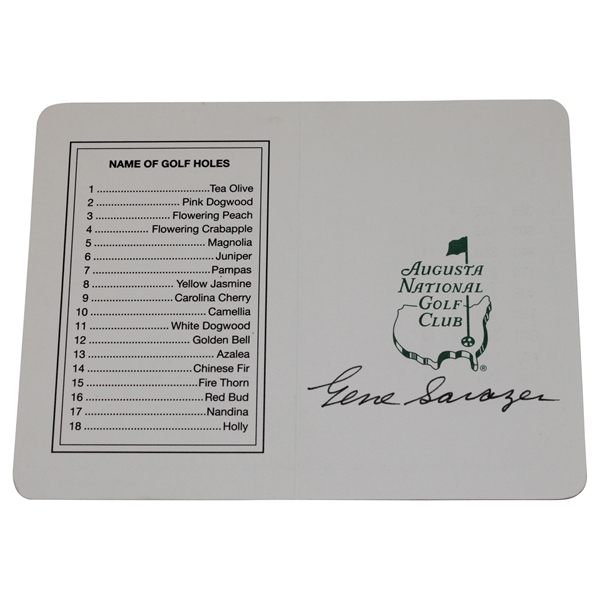 Gene Sarazen Signed Augusta National GC Scorecard PSA/DNA ##A89961