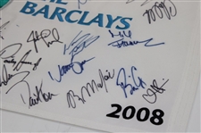 Mickelson, Scott, Pavin, Leonard & others Multi-Signed 2008 The Barclays Embroidered Flag JSA #XX19984